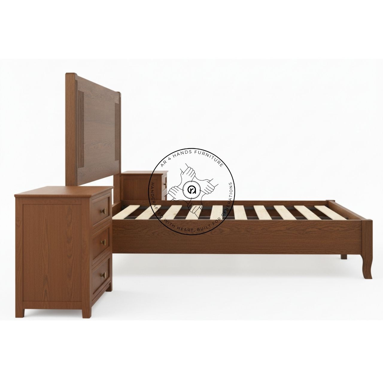Premium solid wood Bona bed Sideview