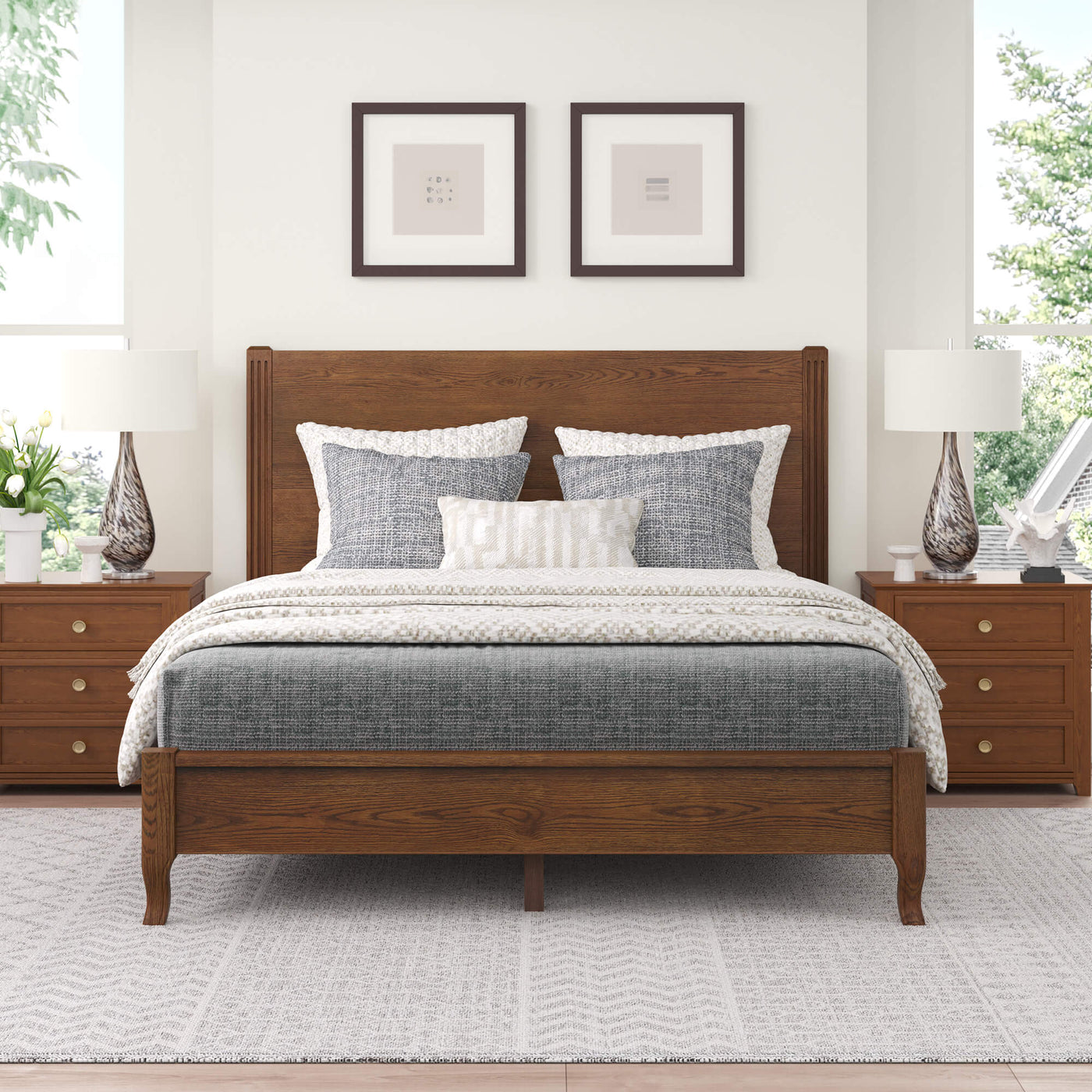 Bona Solid Wood Bed – Timeless Elegance for Your Bedroom