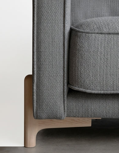 Tapered Solid Wood Sofa Legs Detail for THE ALLY Minimalist 3 Seater Sofa