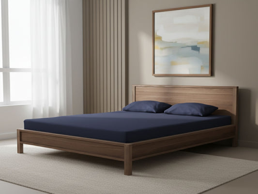 KASHI Teak Platform Bed made from strong, solid wood.
