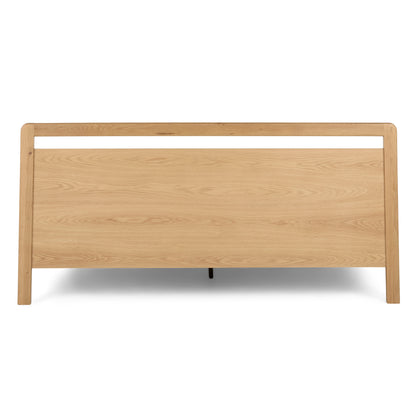 Wooden headboard on a white background